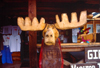 Alaska - Talkeetna / TKA: wooden moose at the visitors center - photo by F.Rigaud