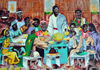 Belize City, Belize: a black last supper - painting at the Government House - House of Culture - photo by M.Torres