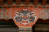 Bhutan - Thimphu - spoted demon - painting on support column - city center - photo by A.Ferrari