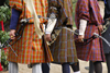 Bhutan, Thimphu: Traditionally dressed archers with modern bows - photo by J.Pemberton
