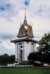 Cambodia / Cambodje - Phnom Penh: Choeung Ek killing fields - memorial stupa (photo by M.Torres)
