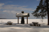 Canada / Kanada - Saskatchewan: picnic area covered in snow - photo by M.Duffy