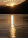 Araucania Region, Chile - sunset on Lake Villarica - Chilean lake district - photo by Y.Baby