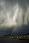 Puerto Natales, Magallanes region, Chile: double rainbow and falling rain  Patagonian sky - photo by C.Lovell