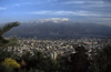 Santiago de Chile: view of downtown Santiago and the mountains from the Telefrico (cable-car) from Cerro San Cristobal in Barrio Bellavista - photo by C.Lovell