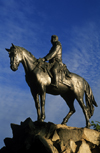 Valparaso, Chile: statue of hero and country founder Bernardo O'Higgins mounted on a horse- photo by C.Lovell