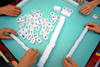 China: Mahjong table - four players - photo by B.Henry