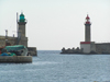 Corsica - Bastia: twin lighthouses - photo by J.Kaman