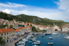 Croatia - Hvar island - Hvar: port and western part of town - Hvarska luka - photo by P.Gustafson