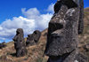 Easter Island / Rapa Nui: Rano Raraku Moai: statues erected on a hillside - heads - photo by G.Frysinger
