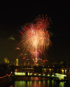London: Big Ben, fireworks, River Thames at Festival pier - photo by A.Bartel