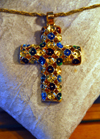 Addis Ababa, Ethiopia: stone encrusted cross - Ethiopian jewelry at the Hilton Addis Ababa hotel  - photo by M.Torres