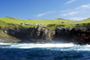 Mykines island, Faroes: Mykines village seen from the sea - the island is home to less than twenty people - photo by A.Ferrari