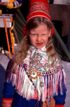 Finland - Hatta / Heahtta - Lapland - Enonteki municipality: Sami girl in traditional dress (photo by F.Rigaud)