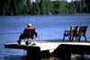 Finland - Tahko: fisherman - Lake Syvri (photo by F.Rigaud)