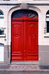 Le Havre, Seine-Maritime, Haute-Normandie, France: double red door - photo by A.Bartel