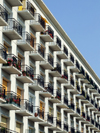 Le Havre, Seine-Maritime, Haute-Normandie, France: balconies - block of Council Flats, HLM - Normandy - photo by A.Bartel