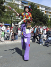 Le Havre, Seine-Maritime, Haute-Normandie, France: long legged juggler, Children's Carnival - photo by A.Bartel