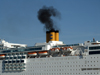 Le Havre, Seine-Maritime, Haute-Normandie, France: Diesel Fumes, Costa Romantica Cruise Ship - Normandy - photo by A.Bartel