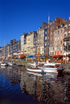 Honfleur, Calvados, Basse-Normandie, France: sail boats at the Vieux Bassin and the faades of Quai Sainte-Catherine - reflection - photo by A.Bartel