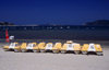 Galicia / Galiza - Baiona, Pontevedra province: pedalos - paddle boats on Baiona's white sand beach - photo by S.Dona'