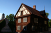 Gotland - Visby: old house near Almedalen - gable - photo by A.Ferrari