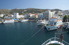 Greece, Dodecanese, Patmos:arriving by caique at the port of Patmos, Skala - photo by P.Hellander