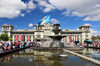 Ciudad de Guatemala / Guatemala city: National Palace of Culture, fountain and flag on the Central Park, the heart of La Nueva Guatemala de la Asuncin - Plaza de la Constitucin - photo by M.Torres