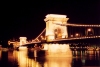 Hungary / Ungarn / Magyarorszg - Budapest: the Danube and the Chain bridge at night - view from Buda - Banks of the Danube - Uesco world heritage site (photo by Miguel Torres)