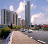 Israel - Ramat Gan: City Gate Ramat Gan - tallest building in the Israel - Diamond Exchange District - Moshe Aviv Tower - architect: AMAV Architects - photo by Efi Keren