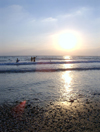 Israel - kibbutz Sdot Yam, Hof HaCarmel Regional Council, Haifa district: swimming in the evening - photo by E.Keren