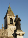 Italy / Italia - Venosa (Basilicata - provincia di Potenza): statue and campanile - church - chiesa (photo by Emanuele Luca)