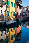Burano, Colourful Painted Houses, Reflections, Venice - photo by A.Beaton