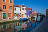 Burano, Colourful Painted Houses,, Reflections, Venice - photo by A.Beaton