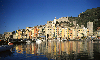 Italy / Italia - Portovenere / Porto Venere - province of La Spezia: faades reflected on the sea - Ligurian coast - UNESCO World Heritage Site - photo by W.Allgwer
