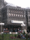 Serbia - Kosovo - Pristina: the University library - entrance - photo by A.Kilroy