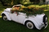 Latvia - Smiltene: classic car doubles as a flower vase - cabriolet with floral decoration - Moskvitch - Soviet car (Valkas Rajons - Vidzeme) (photo by A.Dnieprowsky)