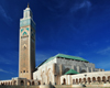 Casablanca / Dar-el-Baida, Morocco: Hassan II mosque with its sliding green roof - photo by M.Torres