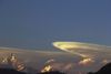 Pokhara, Nepal: sunset on windy and cloudy Machapuchare mountain - photo by E.Petitalot