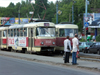 Russia - Udmurtia - Izhevsk: trams and pedestrians - photo by P.Artus