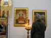 Russia - Solovetsky Islands: Inside Transfiguration Cathedral - woman praying - photo by J.Kaman