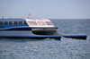 Fort Bay, Saba: catamaran 'the Edge II' - ferry services to St. Martin and Statia - photo by M.Torres