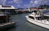 Philipsburg, Sint Maarten, Netherlands Antilles: seafood restaurant at the port, on the Great Bay - Leeward islands, Caribbean - photo by S.Dona'