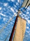 St Vincent and the Grenadines - Bequia island / BQU (Grenadines): sky and the sails of Friendship Rose, traditional Clipper (photographer: P.Baldwin)