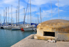 Alghero / L'Alguer, Sassari province, Sardinia / Sardegna / Sardigna: bunker and yachts in the marina - porto turistico - photo by M.Torres