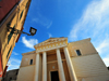 Alghero / L'Alguer, Sassari province, Sardinia / Sardegna / Sardigna: Cathedral of Saint Mary - Neo-Classical tetrastyle portico of Doric columns - photo by M.Torres