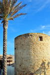 Alghero / L'Alguer, Sassari province, Sardinia / Sardegna / Sardigna: powder tower near the sea wall - Torre della Polveriera - Bastioni Antonio Pigafetta - photo by M.Torres