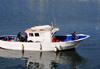 Alghero / L'Alguer, Sassari province, Sardinia / Sardegna / Sardigna: fishing boat in the Porto Antico - the 'Etna' - photo by M.Torres