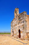 Villaspeciosa / Biddaspetziosa, Cagliari province, Sardinia / Sardegna / Sardigna: Chiesa di San Platano - faade with bell gable - photo by M.Torres