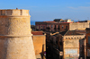 Cagliari, Sardinia / Sardegna / Sardigna: tower in the old Spanish Sperone bastion, now part of Bastione St. Remy - view from Terrazza Umberto I - quartiere Castello - photo by M.Torres